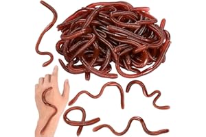 AWAVM 10 szt. sztucznych dżdżownic, miękkie, elastyczne zabawki, realistyczne sztuczne robaki, plastikowe, realistyczne, robak, żart, zabawka na Halloween, dekoracja, prima aprilis, przyjęcie