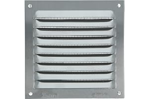 Amig - Quadratisches Lüftungsgitter aus Aluminium mit Moskitonetz | Lüftungsgitter für Luftauslässe | Ideal für Decken | Maße : 100 x 100 mm | Farbe: Silber