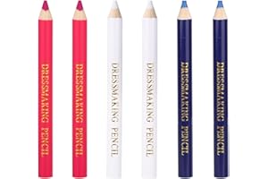 SINBANA 6pcs Fabric Markers for Sewing, Water Soluble Tailors Chalk Fabric Marking Pencil Pen for Dressmaking Quilt Quilting Embroidery DIY Tools Crafts Supplies (Red, Blue, White)