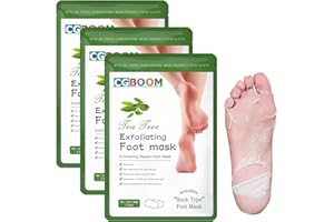 AWIWTOBQ Fußmaske, 3 Paar Milchsäure Fußpeeling Maske, Feuchtigkeitsspendende Fussmaske, Hornhaut Socken, Natürlich & Sanft Fußpflege, zur Entfernung von Hornhaut, Repariert Raue Fersen