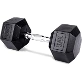 unycos - Hexagonal Dumbbell with Chrome Grip - Rubber Coated - Home Fitness &amp; Gym, Short Weight for Functional Training | Cro