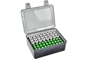 FULLCASE Battery Storage Organizer Holder Holds 54 AA AAA Batteries, Box Cases Garage Container, Home Drawer Organization Dispenser (Case Only) Brown