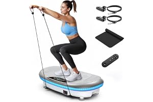 MERACH 4D Vibrationsplatta, 120 Hastigheter, Bluetooth, Smart Program