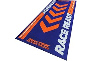 Biketek Garagenmatte Motorradteppich 1900mm x 800mm Marineblau/Orange Nylon