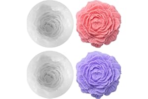 penobon Forma di Fiori Stampo per Candele in Silicone per Realizzare Candele, 3D Stampi Silicone per Candele Profumate, Saponi, Cioccolato, Luci per Feste (Forma di Fiori 02)