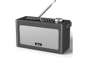 I-BOX Radio DAB/DAB Plus, radio FM, haut-parleur Bluetooth portable, radio numérique avec charge USB pour 15 heures de lecture, haut-parleurs stéréo Bluetooth, rechargeable