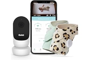 Owlet Monitor Duo 2 - Cam 2 and Smart Sock 3 - Baby Monitor with HD Video Camera - Night Vision and Audio - Track Heart Rate, Oxygen and Sleep Trends (0-18 months) - Mint Green and Wild Child