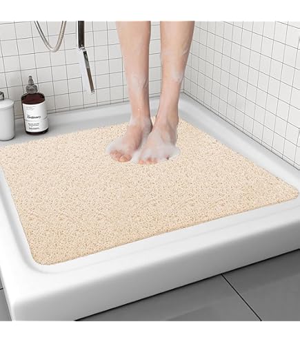 Douchemat zwart/vierkant: 60x60 cm - zeer anti-slip & zeer robuust - anti-slip mat voor douche of bad - wasbaar op 60°C