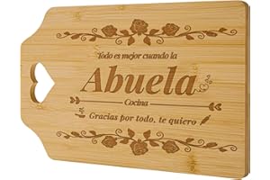 Zindoo Regalo Abuela Tabla de Cortar Bambu Regalo para Abuela Original Única con Grabado Láser Antibacteriana Renovable y Resistente Ideal para el Día de los Abuelos Cumpleaños y Navidad