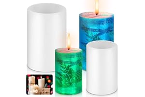 NHYDZSZ 2 Piezas Molde Para Velas Cilindro, Molde de Silicona para Velas, 3D Moldes Velas Silicona Cilíndricos, Moldes de Resina para Hacer Mano Aromaterapia, Bricolaje Vela Artesanales