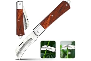 Taozoey Coltello da Innesto, Coltello da Innesto Pieghevole da Giardino, Coltello da Innesto in Acciaio Inossidabile, Coltello da Giardino, Coltello Funghi, Coltello da Potatura (B)