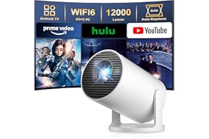 Salange HY300 PRO+ 2025 | Mini Projector with WiFi Bluetooth,12000 Lumen Portable Projectors 4K Support,Auto Keystone,Short Throw Proyector with 210° Rotatable Stand, for iOS/Android,Gaming & HDMI