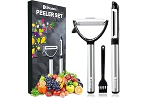 Shiadarix Pelador de Tomates 2 Piezas Pelapatatas Manual Pela Patatas Manzanas Frutas y Verduras con Acero Inoxidable Hoja Giratoria Afilada y Mango Duradero Ergonómico Antideslizante