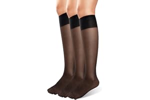 Loiluliy 20 DEN Calcetines Medias Mujer 3 Pares Medias Calcetines Mujer Transparente Medias Negras Elasticidad Calcetines Ejecutivos Sin Presión Cómodo Y Ponible