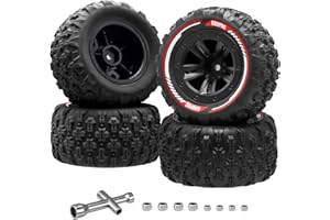 GOUP RC GOUPRC 12mm Hex RC Reifen Tires Set, 3.26 * 1.67 Inches 4PCS Sumpfkralle Schlamm Terrain Reifen Zubehör für 1/14 1/16 RC Car Crawler Buggy Truck