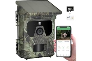 RecorCam - Cámara de Caza Solar 4G 2K 30MP, cámara de Caza de visión Nocturna con Tarjeta SIM Gratuita, vídeo en Tiempo Real, Detector de Movimiento, 940 NM LED Infrarrojos, Impermeable