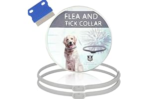 NEWHSY Flea Collar for Dogs, Flea and Tick Treatment for Dogs, 8 Months of Protection Dog Collars with Free Flea Comb, Adjustable Dog Flea Collars for Small Medium Large Dogs Puppies 2Pcs (Gray)