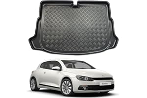 NOMAD Boot Liner for VW Scirocco 2008-2017 Recyclable Plastic (PE) Tailored Fit Car Floor Mat Protector Guard Tray Black Custom Fitted Accessory Dog Friendly Waterproof with Raised Edges