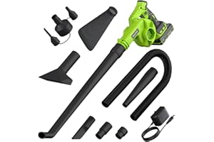PULITUO Soplador de Hojas, Aspiradora Jardin Recargable de 20V con Batería y Cargador, 2 en 1 Soplador Hojas y Aspiradora, Velocidad de 16000RPM, para Soplar Hojas Caídas y Limpiar Polvo