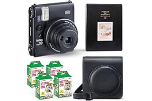Fujifilm Instax Mini 99 Instant Camera Vintage Black. + Value Pack (40 Sheets) Shutter Accessories Bundle, includes Style Compatible Carrying Case, Black Photo Album 64 Pockets