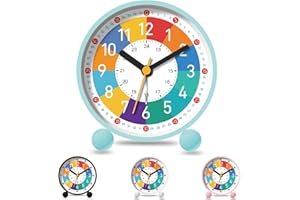 YeahBoom Reloj Despertador Niño,Despertador Infantil Silencioso Sin Tick Tick,Reloj de Aprendizaje con Luz Nocturna,Digital y Analógico para Niños