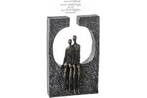 Casablanca - Skulptur Deko Figur aus Kunstharz Zweisamkeit - Wohnaccessoir bronzefarben - Höhe 27,5 cm - Couple - Liebe - Love