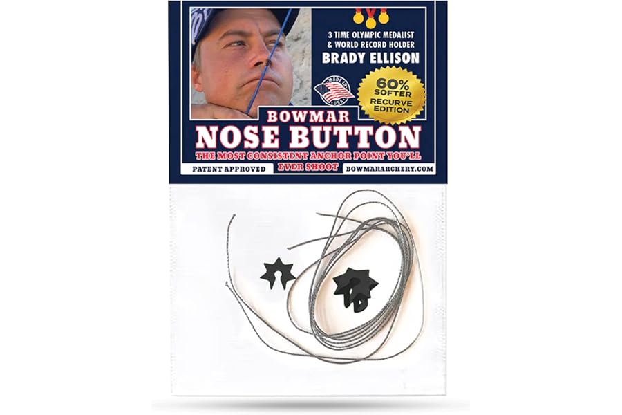 Bowmar Archery Nose Button Recurve Edition, Extremely Light Weight, Creates Consistent Anchor Point, Two Sizes Included