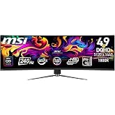 MSI 49" MPG 491CQPX QD-OLED, Gaming Monit&ouml;r, DQHD, 32:9 Curve 1800R QD-OLED 240HZ, 0.03ms, G-SYNC Compatible, Siyah