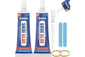 ALECPEA Shoe Glue Sole Repair Kit, Transparent Waterproof Shoe Repair Adhesive, Super Strong Clear Glue for Sneakers, Boots, Leather, Handbags, Soles, Heels, and More (15ml 2Pack)