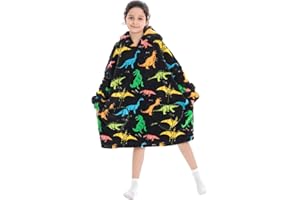 Tolaler Bluza z kapturem oversize, dla dzieci, ciepła i przytulna, dla dziewczynek, śliczny i modny wzór, bardzo duża, z elastycznymi ściągaczami (unisex)