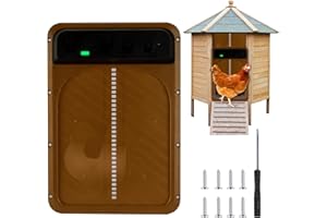 HERSANCE Automatic Chicken Coop Door Opener Electric Chicken Door with Light Sensor,Battery Powered, Evening & Morning Delay Waterproof ABS Auto Chicken Door Opener