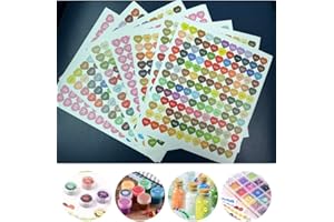 FIYO Adesivi colorati DMC 447 a forma di cuore, strumenti artistici di riferimento 5D, adesivi colorati 447 DMC, adatti per la conservazione di diamanti (1 set)