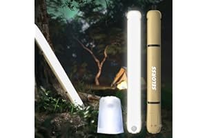 SELORSS Lampes de Camping Gonflables 33,86IN/86cm Lampe Télescopique Pliable Outask, Lumière LED Extérieure Portable 2000mAh étanche Avec Luminosité Variable Pour le Camping, La randonnée – Kaki
