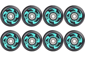 JHKJ Lot de 8 roues de patins à roulettes avec roulements ABEC-9 72 mm 76 mm 80 mm 90 A