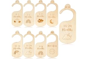 HAGOT 8 Pièces Séparateurs de Placard pour Bébé en Bois, Diviseurs de Garde-Robe Bébé, Organisation de Dressing de 0 à 24 Mois, Vêtements Bébé Organisez
