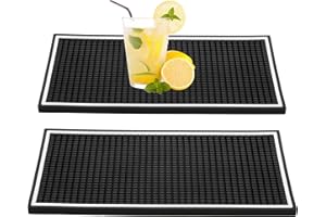 Jucoan 2 Pack Bar Matte, 30 x 15 x 1 cm Thicken Rubber Bar Service Matte, Heavy Duty Anti-Rutsch-Arbeitsplatte Drink Spill Mats für Coffee Shops, Bar, Haus und Hotel