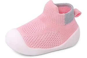 LACOFIA Scarpe Primi Passi Bambino Scarpe Calzino Traspiranti Neonato con Antiscivolo Suola in Gomma