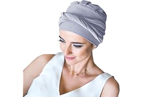 CAREBELL - Turbante Oncológico para quimioterapia/Ideal para Pacientes con pérdida de Cabello/Protección para Alopecia/Diseño Confort Acero/Cómodo y Transpirable/Tejido de bambú.