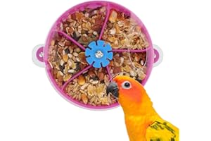 HYPEETY Bird Parrot Foraging Toy Creative Seed Food Ball Rotate Wheel Intelligence Growth Training Toy for Parrot Parakeet Cockatiel Conure Lovebird
