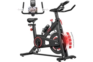 Dripex Bicicleta estática con resistencia magnética, Dripex Indoor Fitnessbike con volante de inercia pesado de 8 kg, monitor de frecuencia cardíaca y monitor LCD, bicicletas estacionarias silenciosas