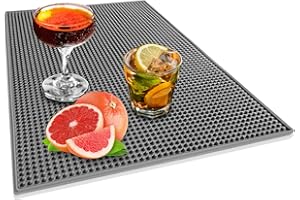 Joy & Inspiration Bar Service Matte Barmatte PVC 45x30CM Grau Abtropfmatte für Bar Küche Café Club Servieren von Getränken Auslaufsicher