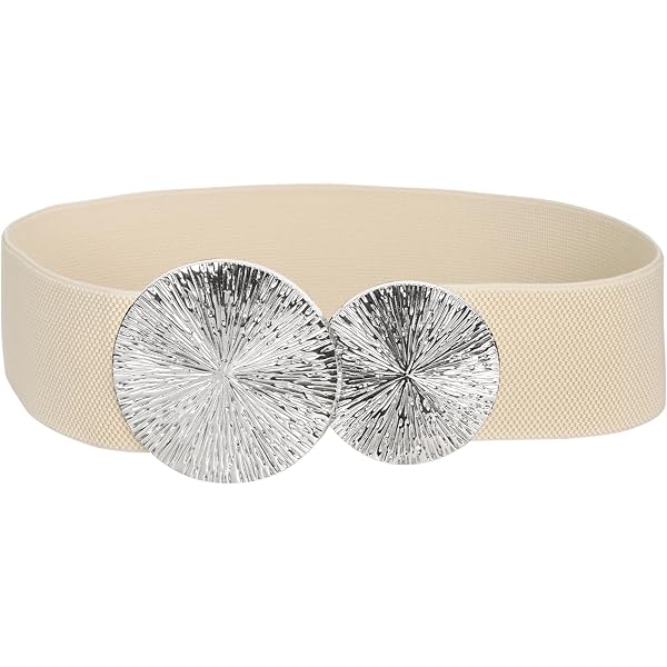 Ceinture Large Élastique Femme Dorée - Ajustable 70-105 Cm, Boucle Métallique, Pour Robe, Jean, Tenue élégante - 5