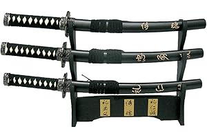 Area Shopping SET KIT 3 MINI KATANA ORNAMENTALI RIPRODUZIONE ULTIMO SAMURAI CON SUPPORTO