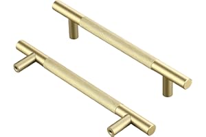 AITITAN 10 Pack Gold Cupboard Handles - 160mm Hole Spacing (210mm Length) Kitchen Cupboard Handles Gold Wardrobe Handles and Gold Drawer Handles for Cupboards Drawers