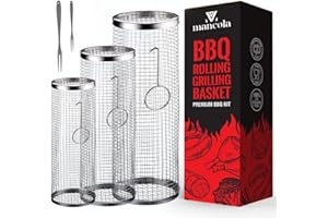 MANCOLA Cestino per grigliate a rete per barbecue, ideale per grigliare di sempre, in acciaio inox, per barbecue da campeggio, per verdure, patatine fritte, pesce