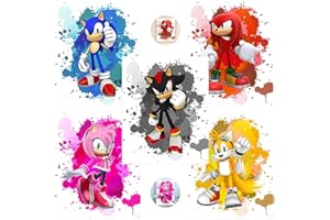 MEZHEN Póster para imágenes Sonic Acuarela Arte Hedgehog Lienzo Decoración de Pared Decoración de Niños Decoración Sonic Mural Niños Regalos Niñas Niñas 20 x 25 cm