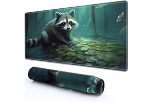 RMJKXQZG for MTG Playmat 24" x 14" with High Elastic Rubber Base Non-Slip Rubber Sole HD Printing for MTG Mat Magic Mat Card Playmat Magic Playmat Gaming Mouse Pad, A Raccoon Gold Coin