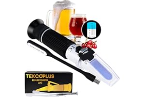 TEKCOPLUS Brix de Bière ET Réfractomètre à Gravité Spécifique Avec Double éChelle Optique Atc 0~32% Brix 1.000-1.120 SG Wine Wort Making Beer