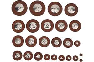 Salaty 25pcs Delicate Durable Tenor Sax Pads, 9mm to 52mm, Brown Lambskin Saxophone Pads for B♭ Tenor Saxophone