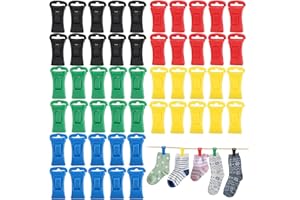 FENGQQKJ 100 pinzas para calcetines y ganchos portátiles, directamente en el cajón sin doblar, clasificador de calcetín para lavadora y secadora